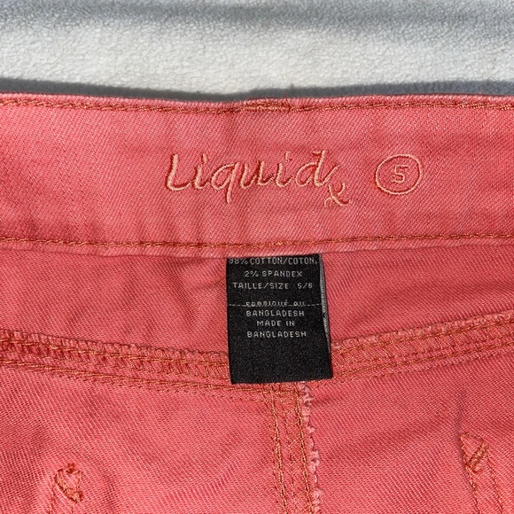 EUC Liquid X Denim Mini Skirt in Salmon Size 5/6 - Picture 3 of 4